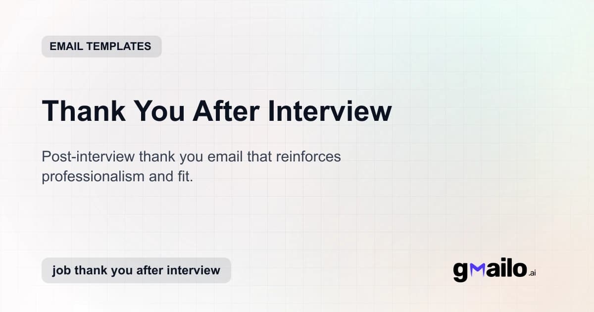 Thank You After Interview email template thumbnail