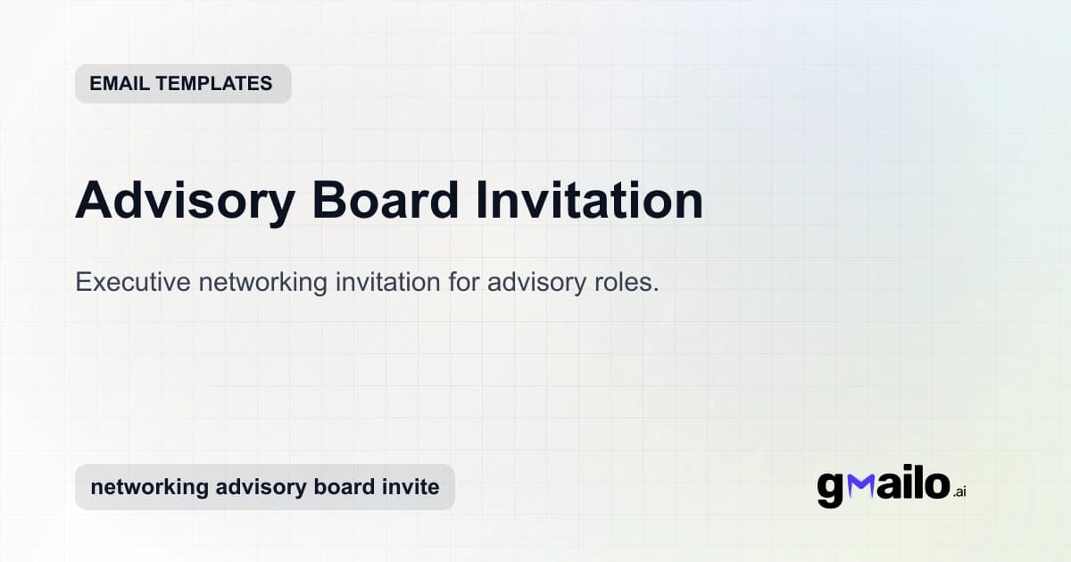 Advisory Board Invitation email template thumbnail