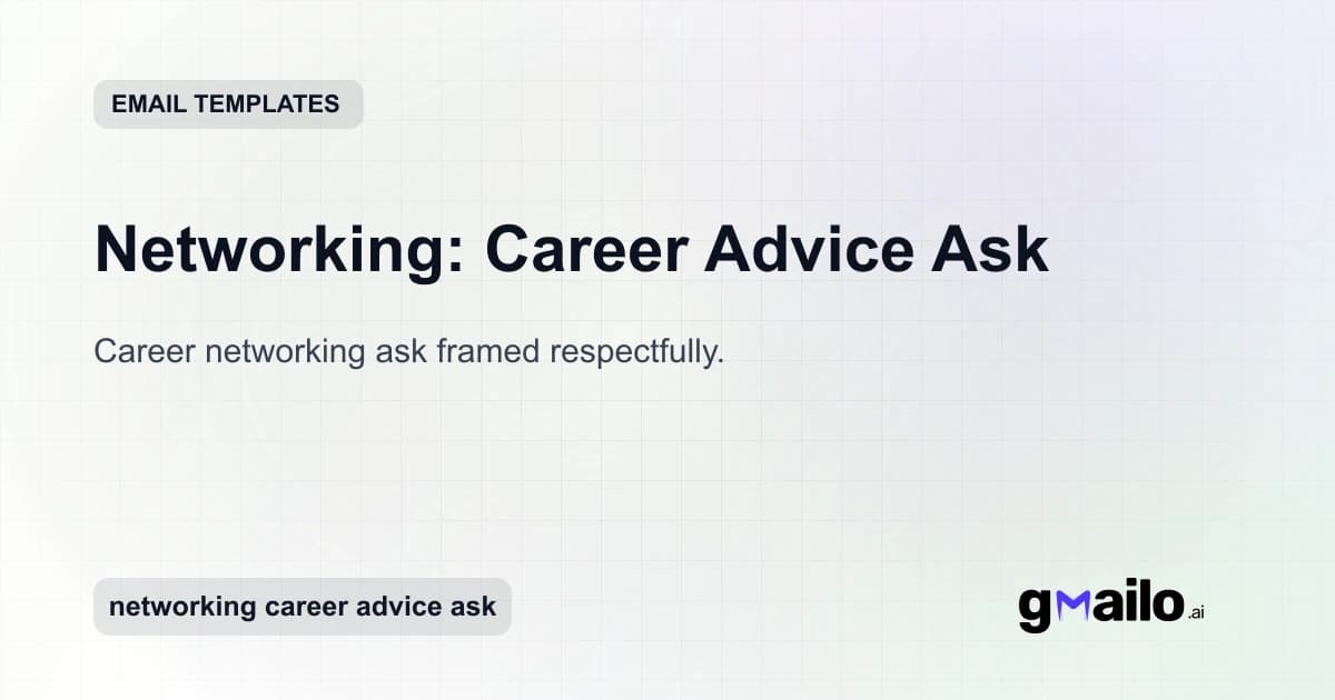 Networking: Career Advice Ask email template thumbnail