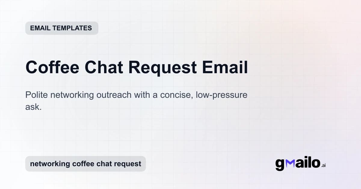 Coffee Chat Request Email email template thumbnail