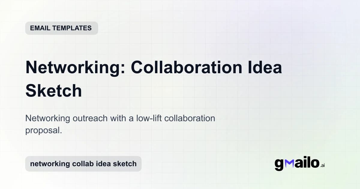 Networking: Collaboration Idea Sketch email template thumbnail