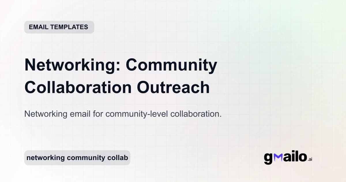Networking: Community Collaboration Outreach email template thumbnail