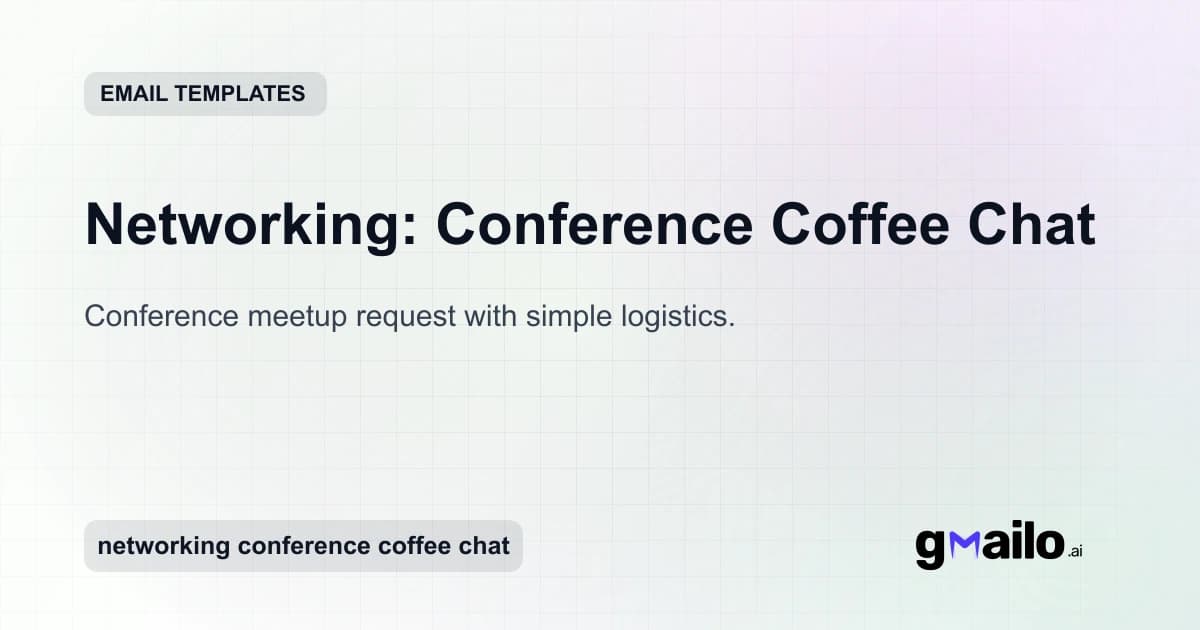 Networking: Conference Coffee Chat email template thumbnail
