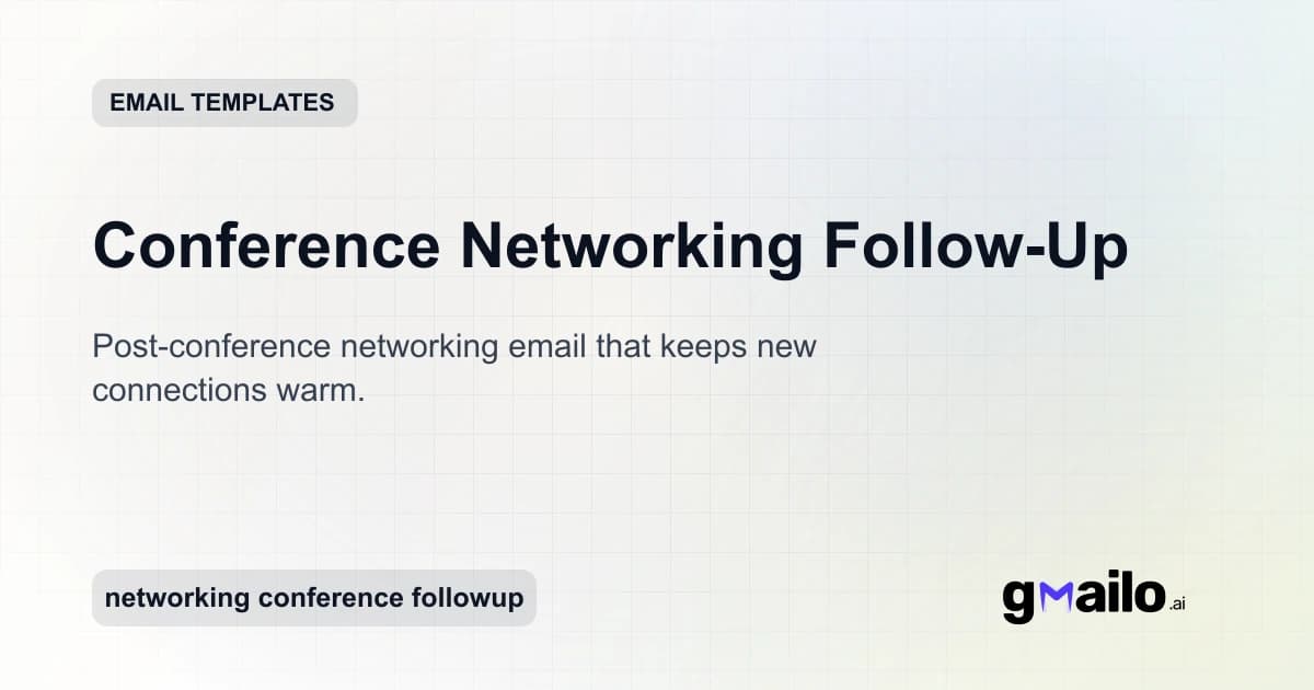 Conference Networking Follow-Up email template thumbnail