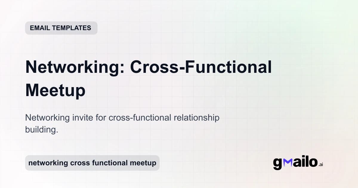 Networking: Cross-Functional Meetup email template thumbnail