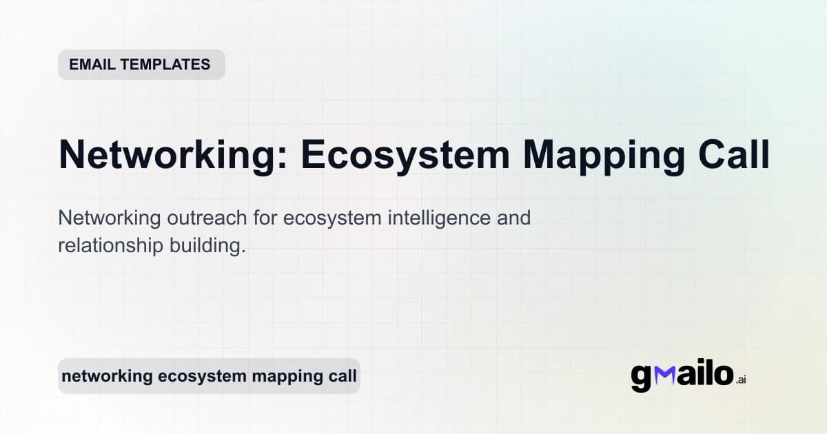 Networking: Ecosystem Mapping Call email template thumbnail