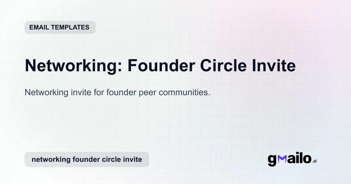 Networking: Founder Circle Invite email template thumbnail