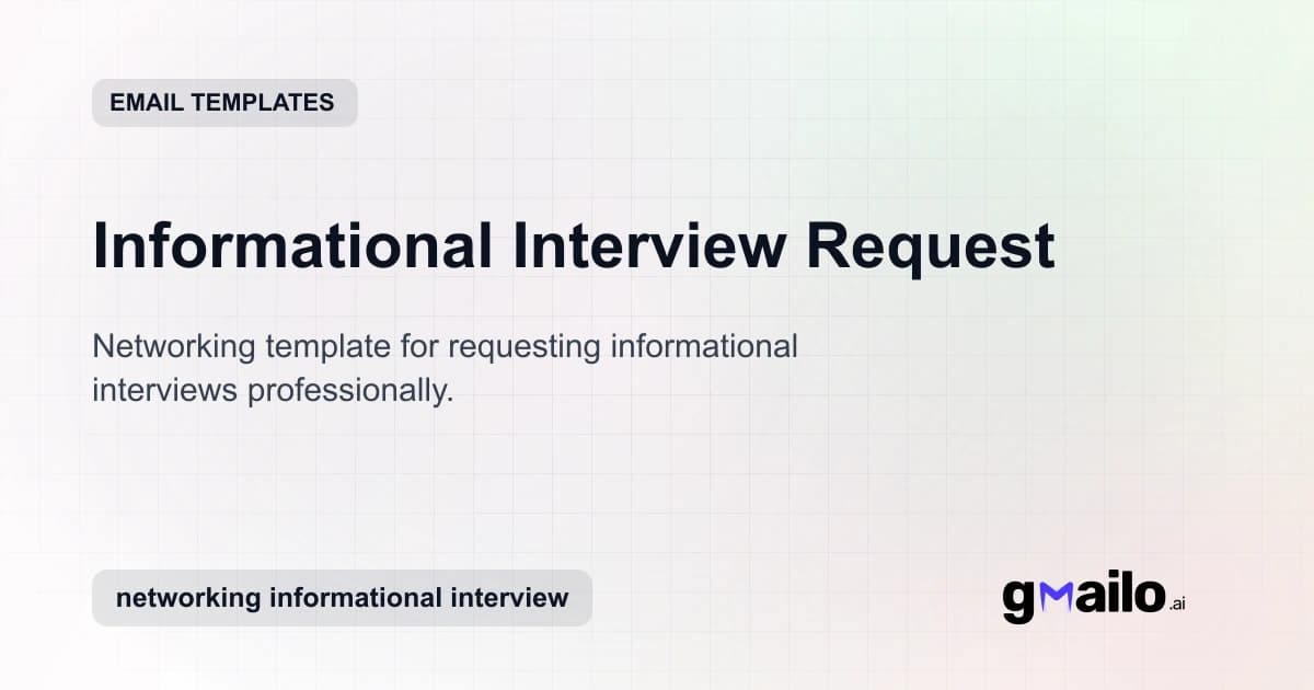 Informational Interview Request email template thumbnail