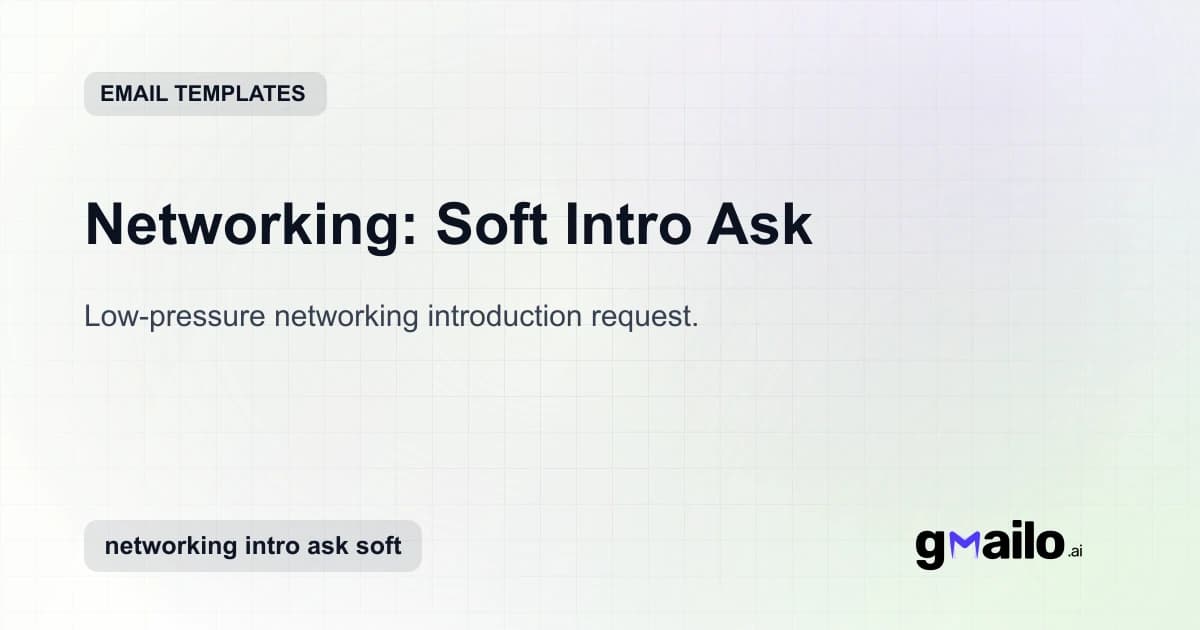 Networking: Soft Intro Ask email template thumbnail