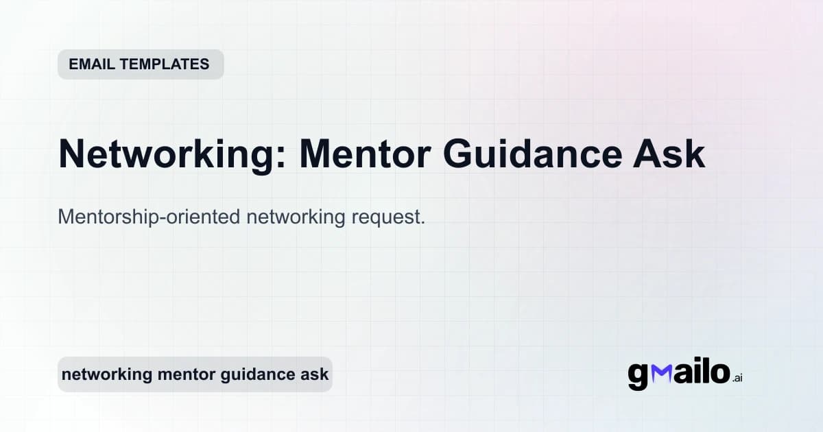 Networking: Mentor Guidance Ask email template thumbnail