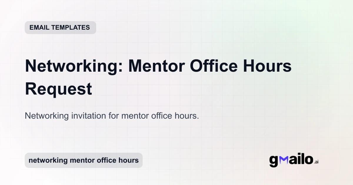 Networking: Mentor Office Hours Request email template thumbnail