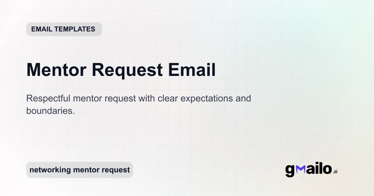 Mentor Request Email email template thumbnail