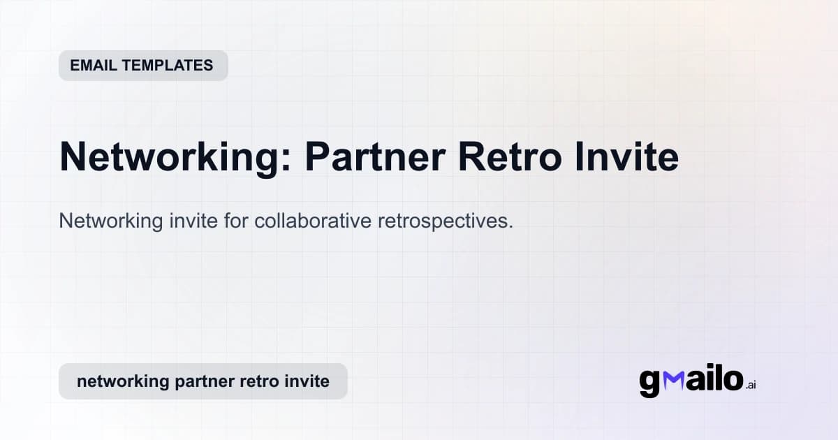 Networking: Partner Retro Invite email template thumbnail