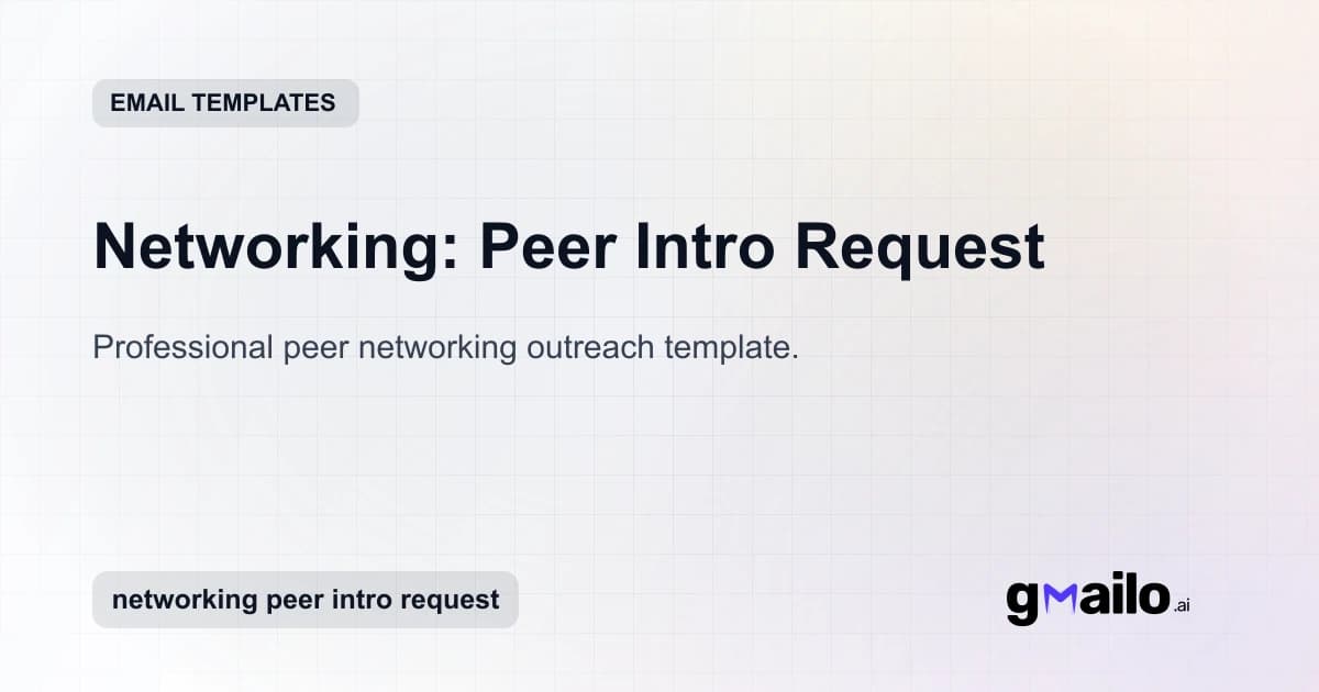 Networking: Peer Intro Request email template thumbnail