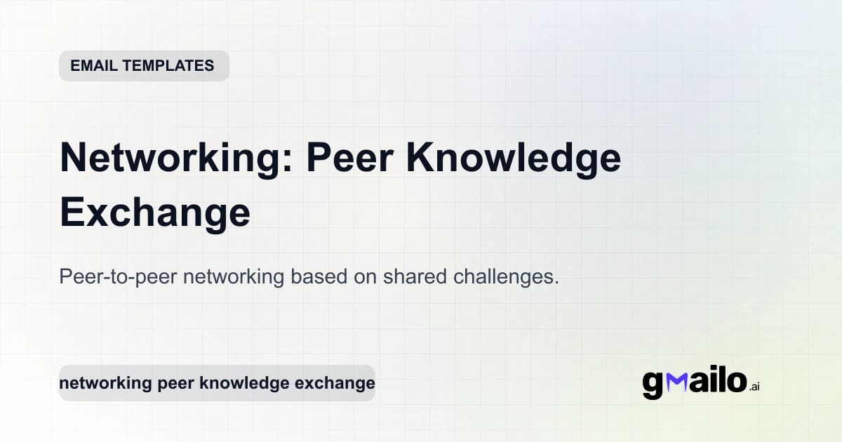 Networking: Peer Knowledge Exchange email template thumbnail