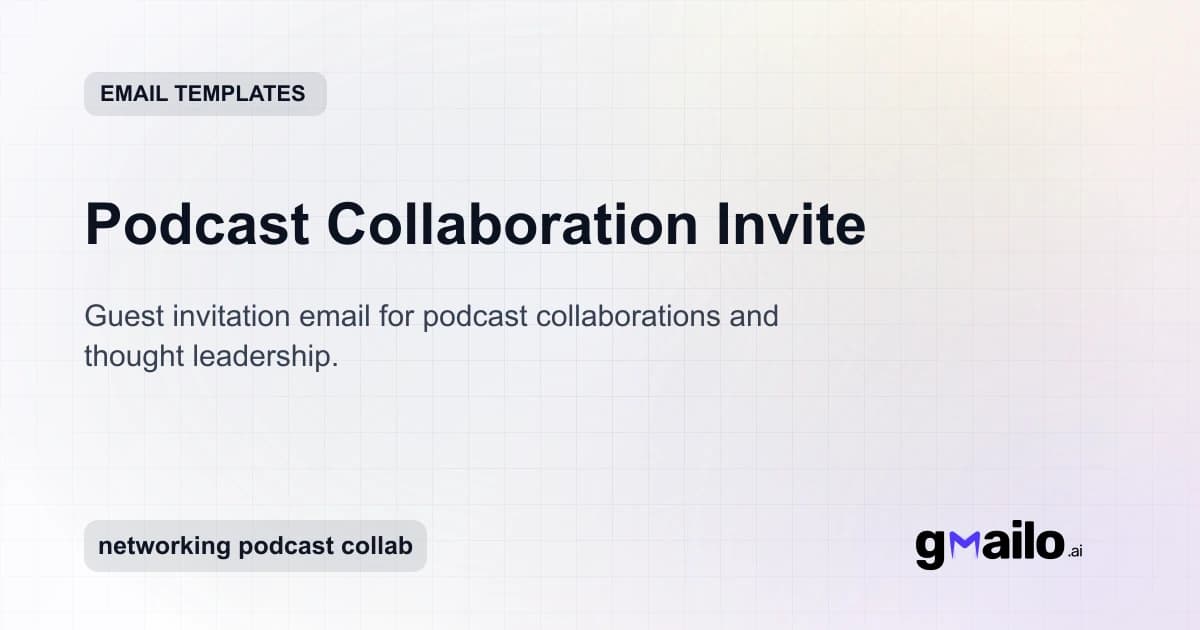 Podcast Collaboration Invite email template thumbnail