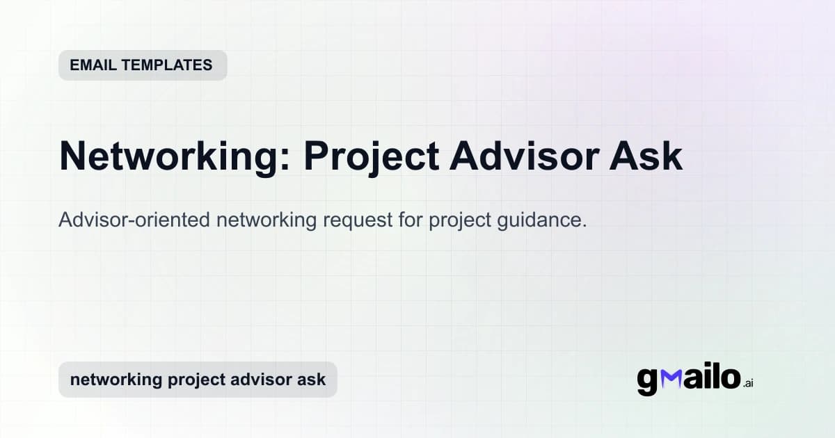 Networking: Project Advisor Ask email template thumbnail