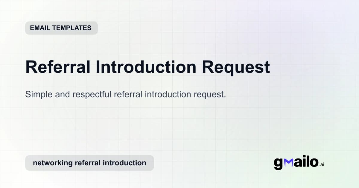 Referral Introduction Request email template thumbnail