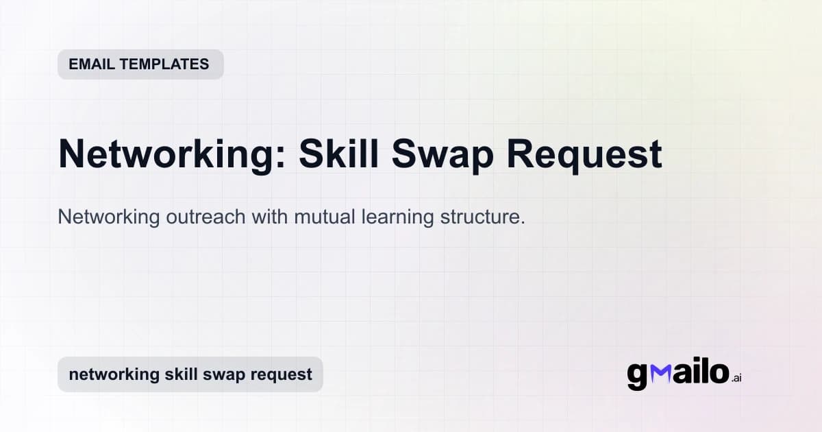 Networking: Skill Swap Request email template thumbnail