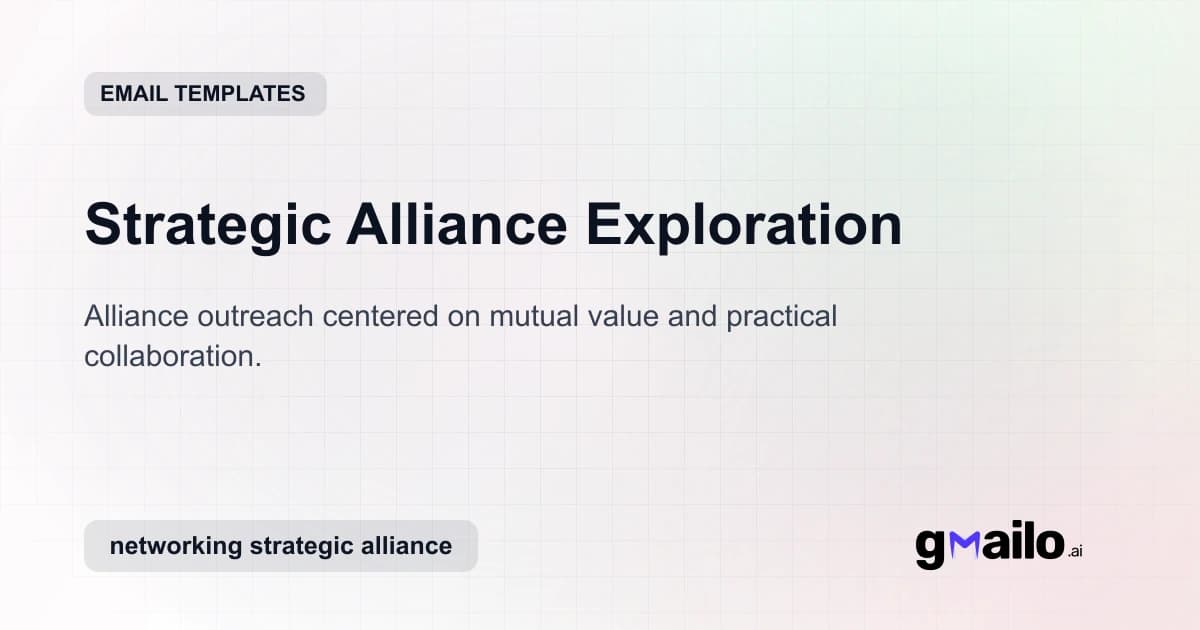 Strategic Alliance Exploration email template thumbnail