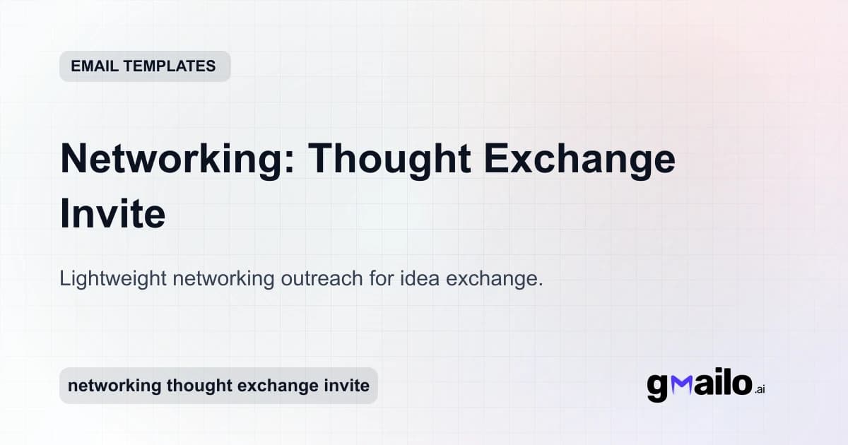 Networking: Thought Exchange Invite email template thumbnail