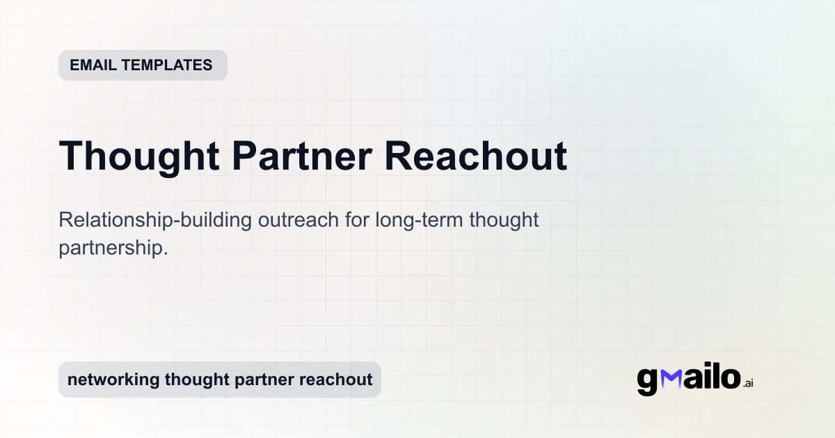 Thought Partner Reachout email template thumbnail