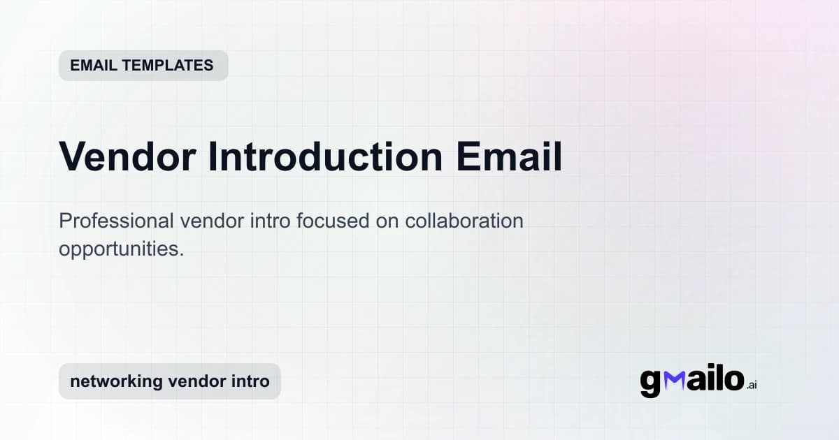 Vendor Introduction Email email template thumbnail