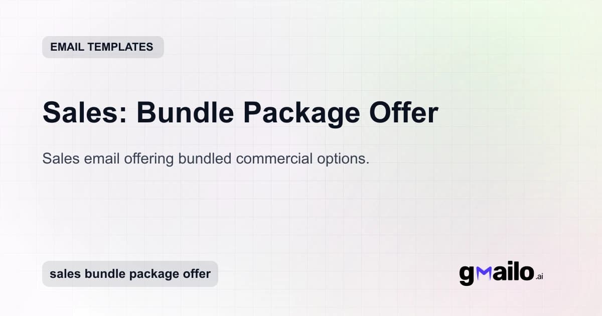 Sales: Bundle Package Offer email template thumbnail