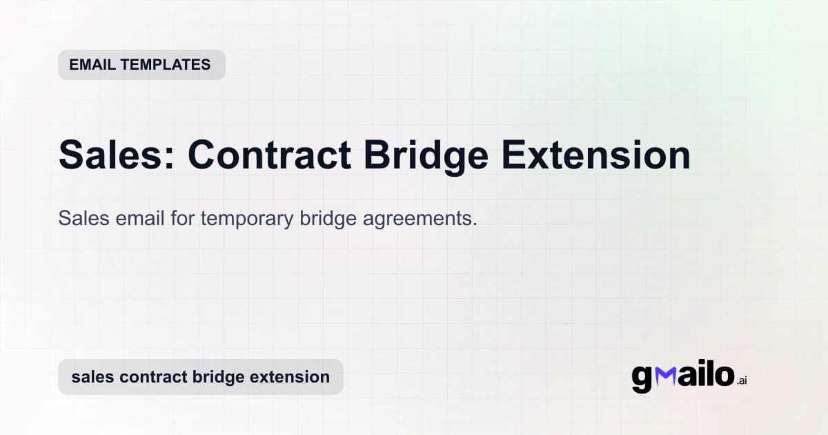 Sales: Contract Bridge Extension email template thumbnail