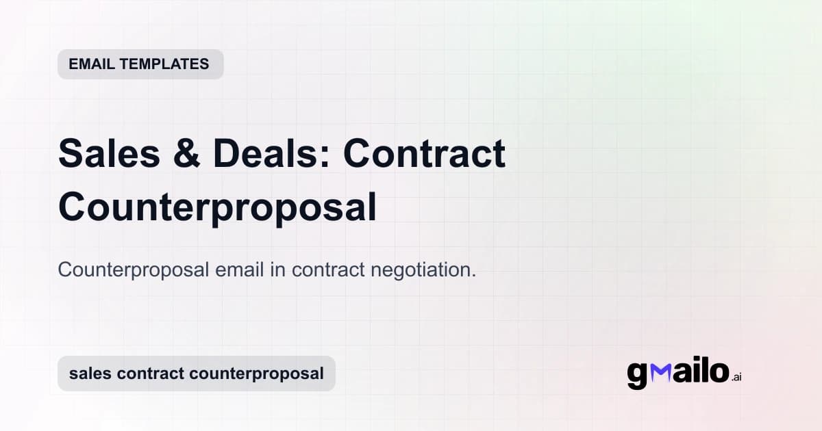 Sales & Deals: Contract Counterproposal email template thumbnail