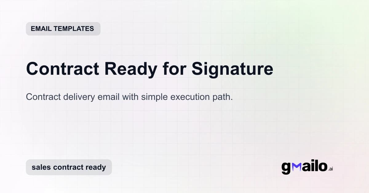 Contract Ready for Signature email template thumbnail