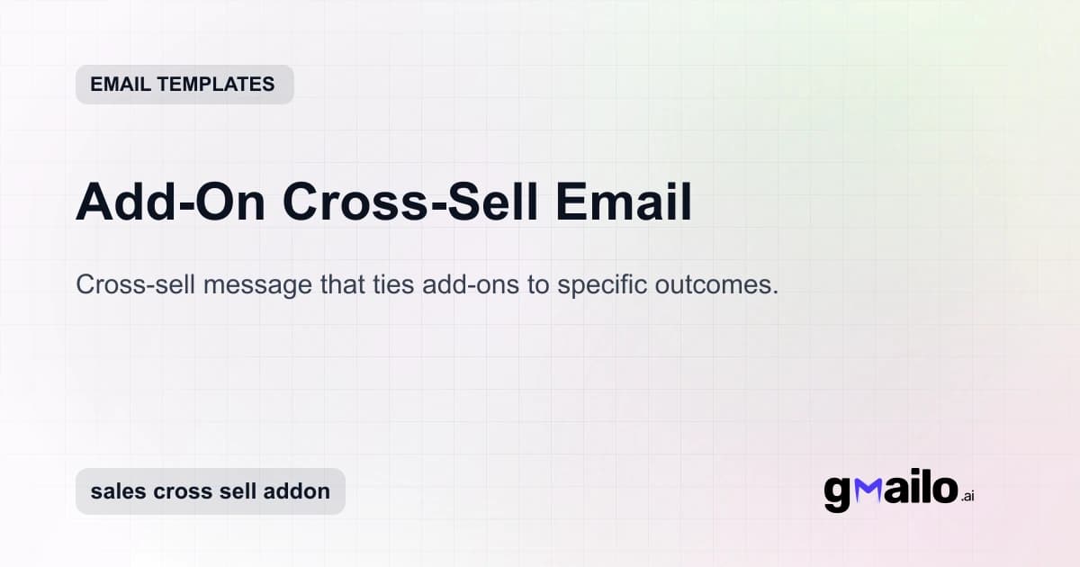 Add-On Cross-Sell Email email template thumbnail