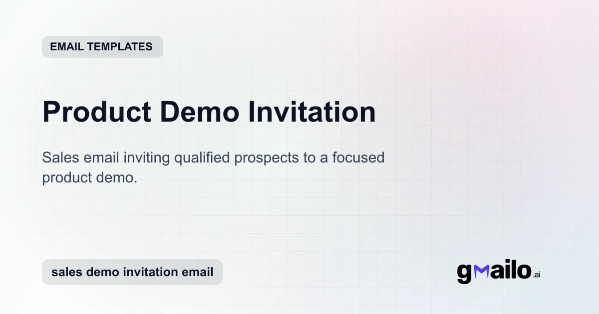 Product Demo Invitation email template thumbnail
