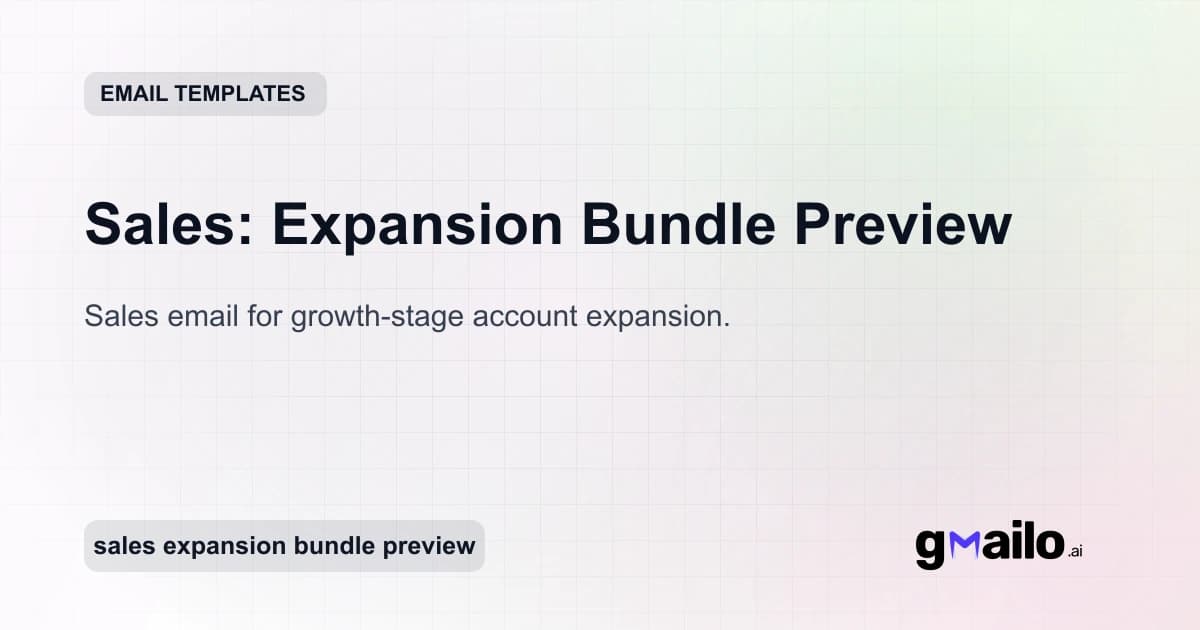Sales: Expansion Bundle Preview email template thumbnail