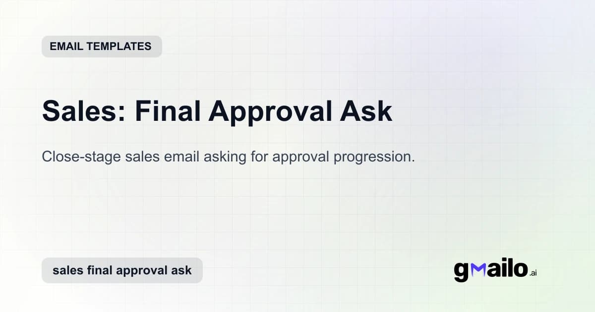 Sales: Final Approval Ask email template thumbnail