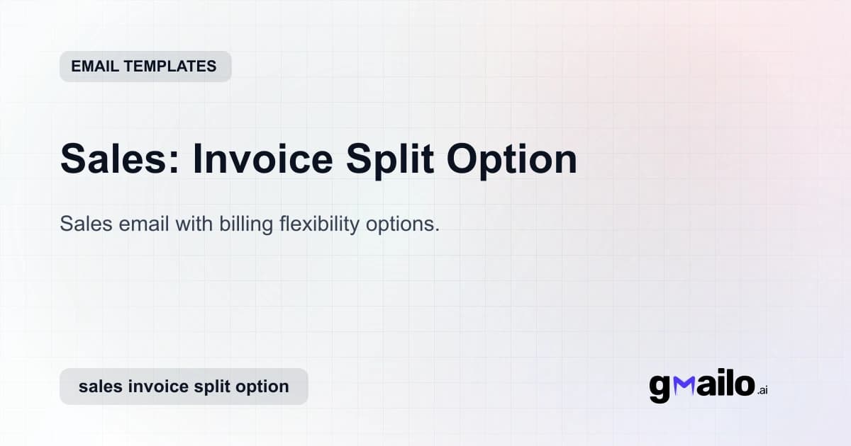 Sales: Invoice Split Option email template thumbnail