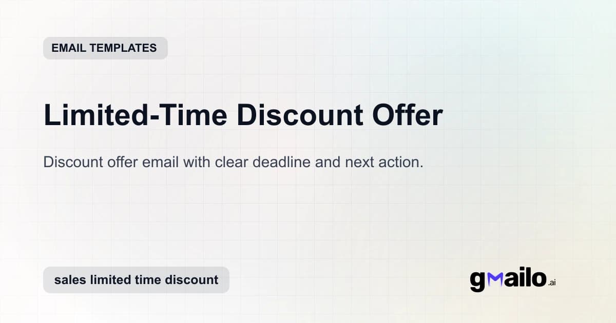 Limited-Time Discount Offer email template thumbnail