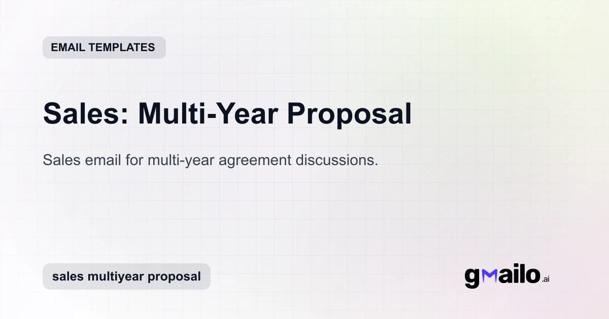 Sales: Multi-Year Proposal email template thumbnail