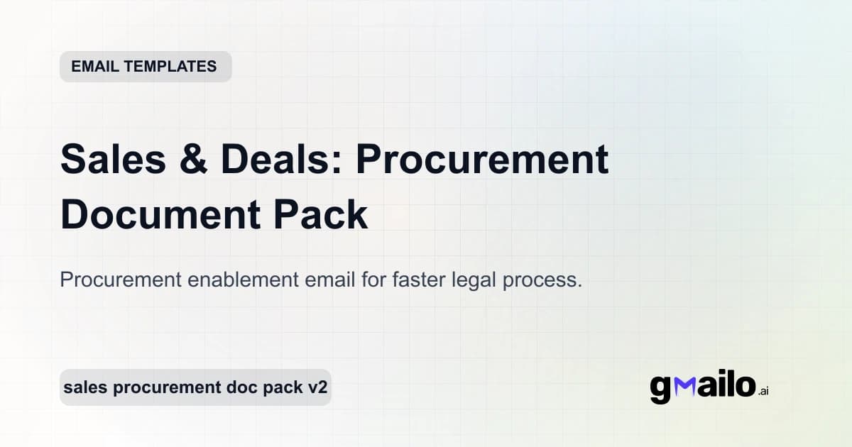Sales & Deals: Procurement Document Pack email template thumbnail