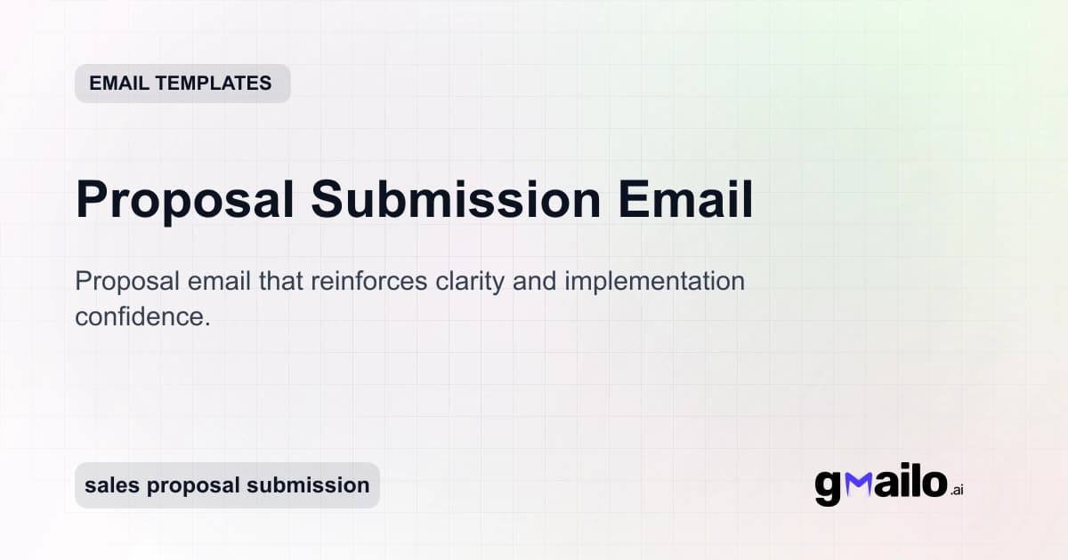 Proposal Submission Email email template thumbnail