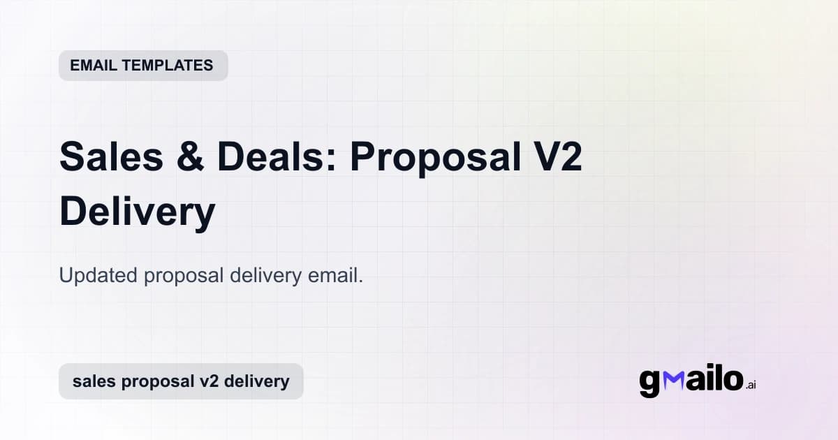 Sales & Deals: Proposal V2 Delivery email template thumbnail