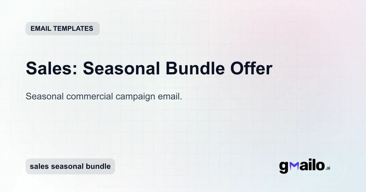 Sales: Seasonal Bundle Offer email template thumbnail