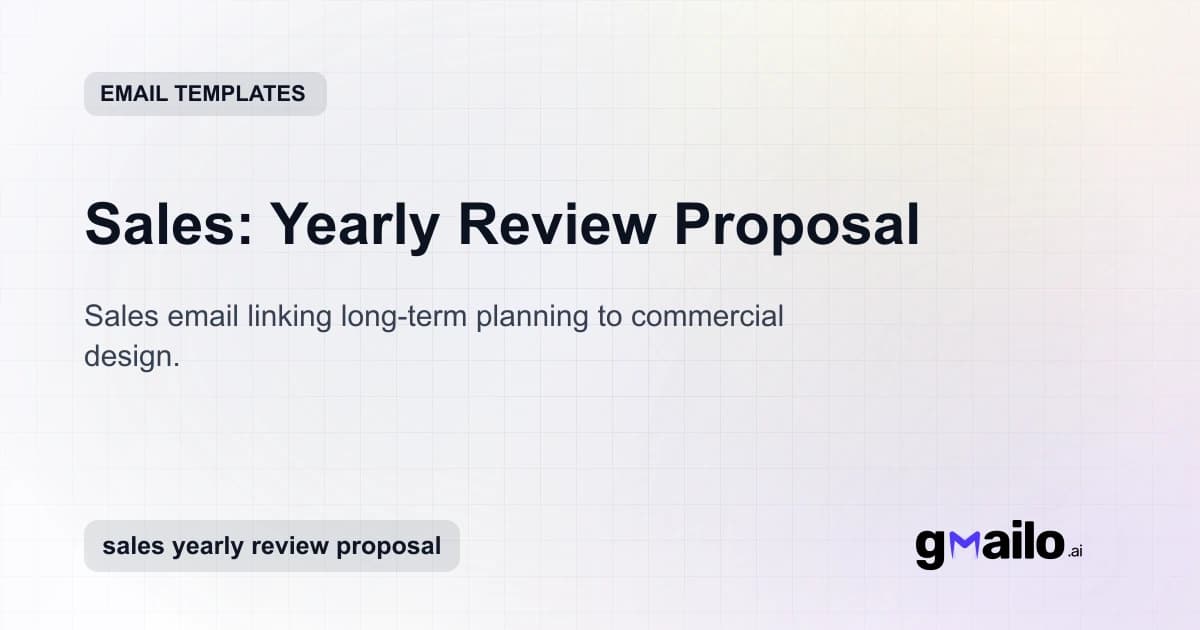 Sales: Yearly Review Proposal email template thumbnail