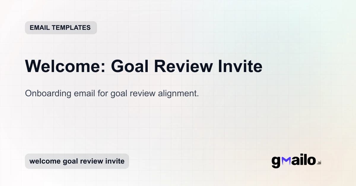 Welcome: Goal Review Invite email template thumbnail