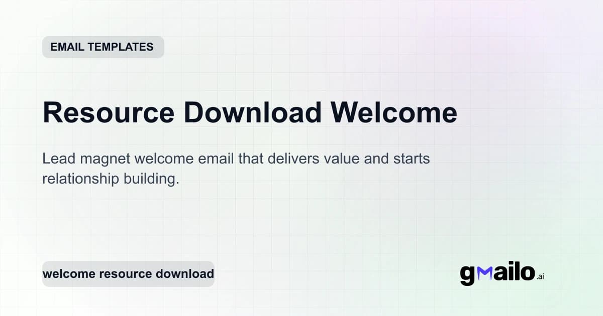 Resource Download Welcome email template thumbnail