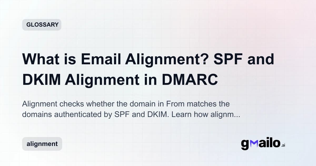 What is Email Alignment? SPF and DKIM Alignment in DMARC glossary thumbnail