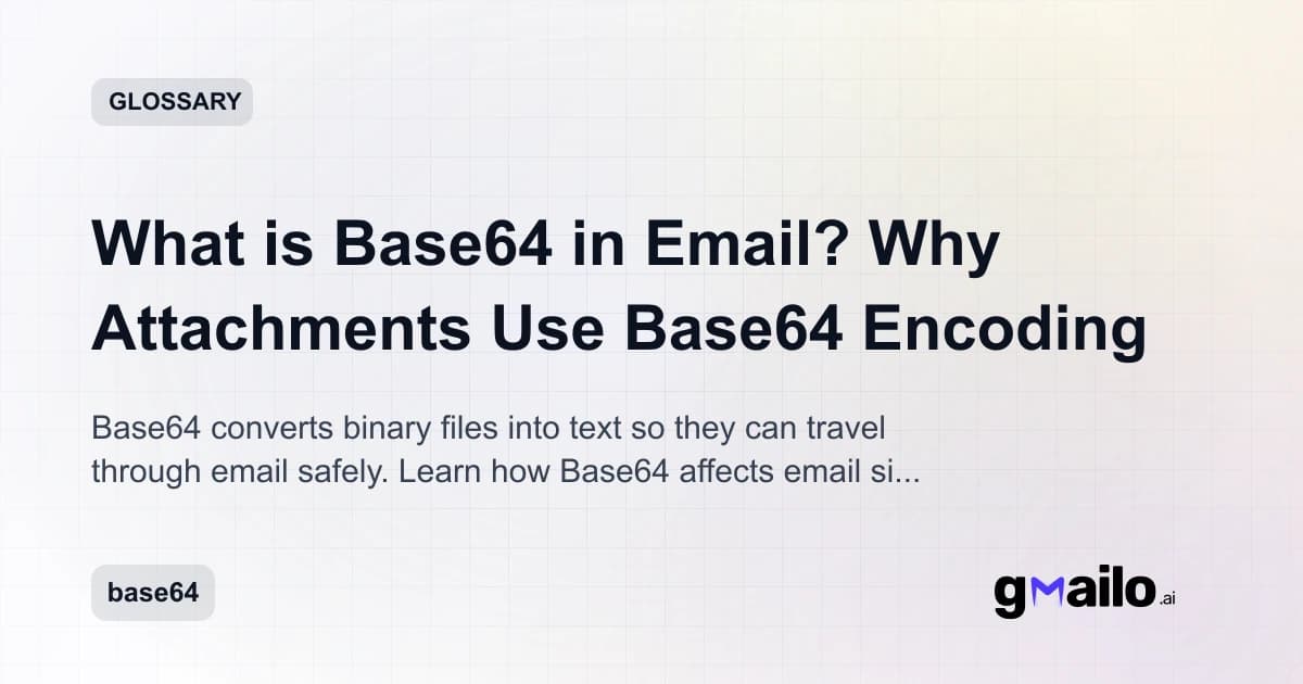 What is Base64 in Email? Why Attachments Use Base64 Encoding glossary thumbnail