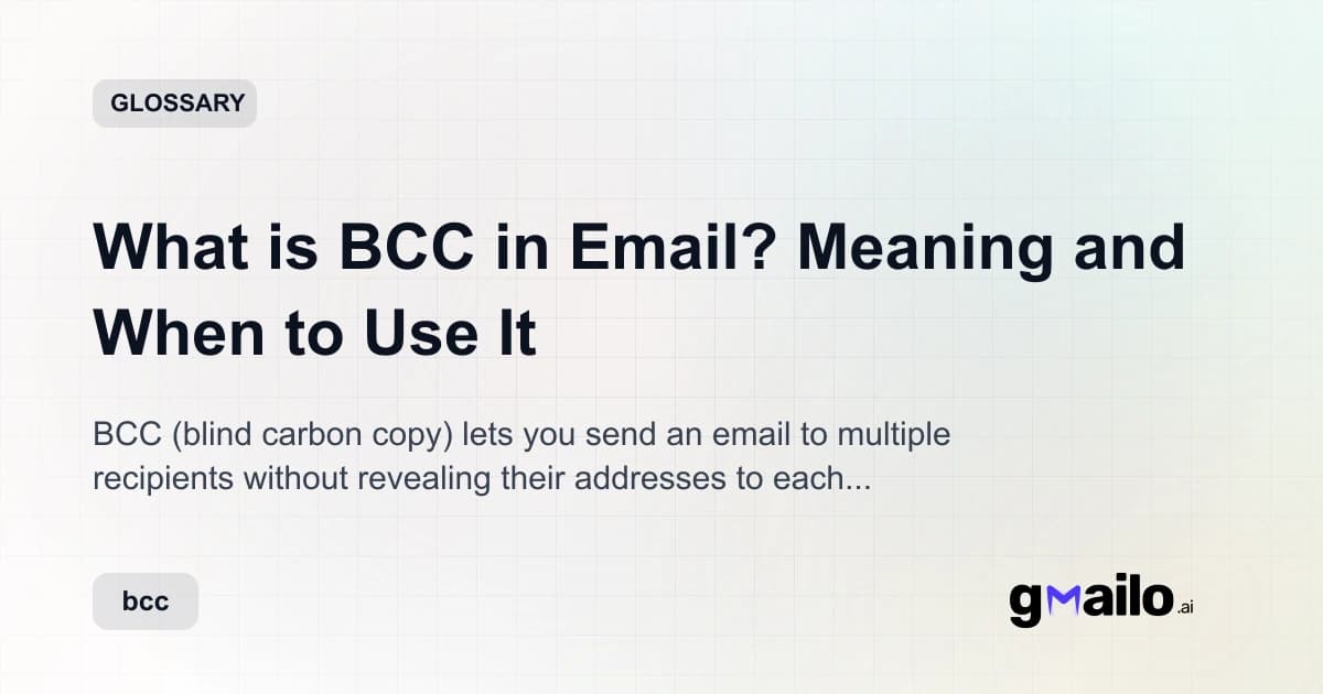 What is BCC in Email? Meaning and When to Use It glossary thumbnail