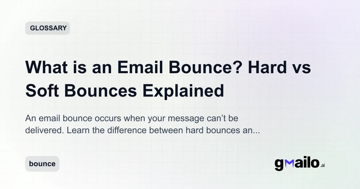 What is an Email Bounce? Hard vs Soft Bounces Explained glossary thumbnail