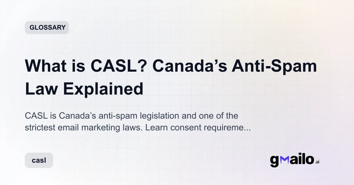 What is CASL? Canada’s Anti-Spam Law Explained glossary thumbnail
